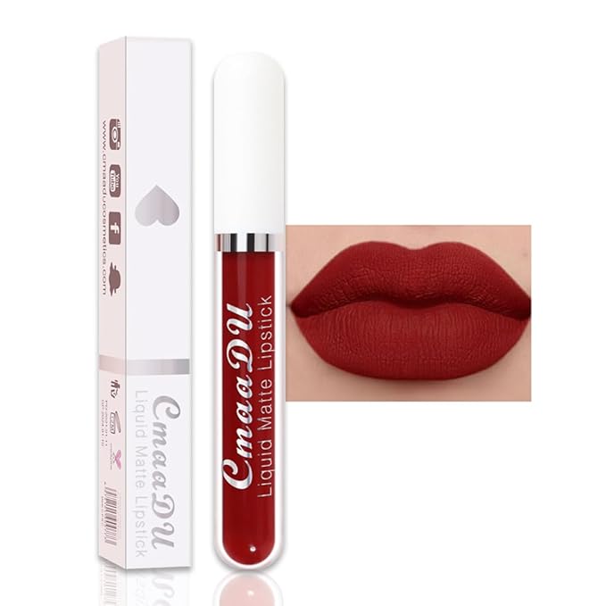 evpct 1Pcs Brick Red Liquid Matte Lipstick Lipgloss Set for Women, labiales mate 24 horas originales matte larga duracion 24 Hour Lipstick Lip Stains Long Lasting Waterproof 24, 15#