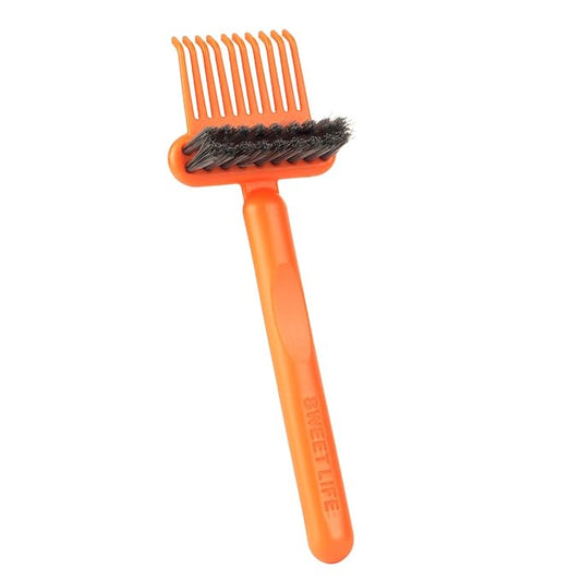(Cleaner-Orange) Jurrissa Hair Brush Comb Cleaning Tool Comb,2-in-1 Hair Brush Cleaner Tool, Portable Remover Rake for Removing Hair Dust, Home and Salon Use (Orange)