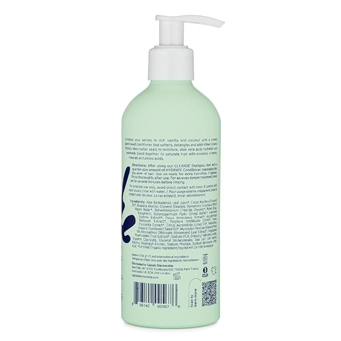 Captain Blankenship Hydrate Conditioner | Moisturizes, Repairs Split Ends, Restores Shine & Softness Without Weighing Hair Down | Color-Safe, Organic, Sulfate-Free, Vegan Haircare - 10 oz