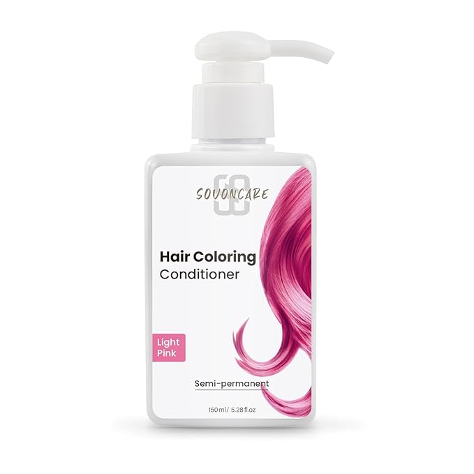 SOVONCARE Pink Semi Permanent Depositing Conditioner for Colored Hair, 5.28 OZ - Dye Results in 10 Mins, Cruelty-Free Haircare