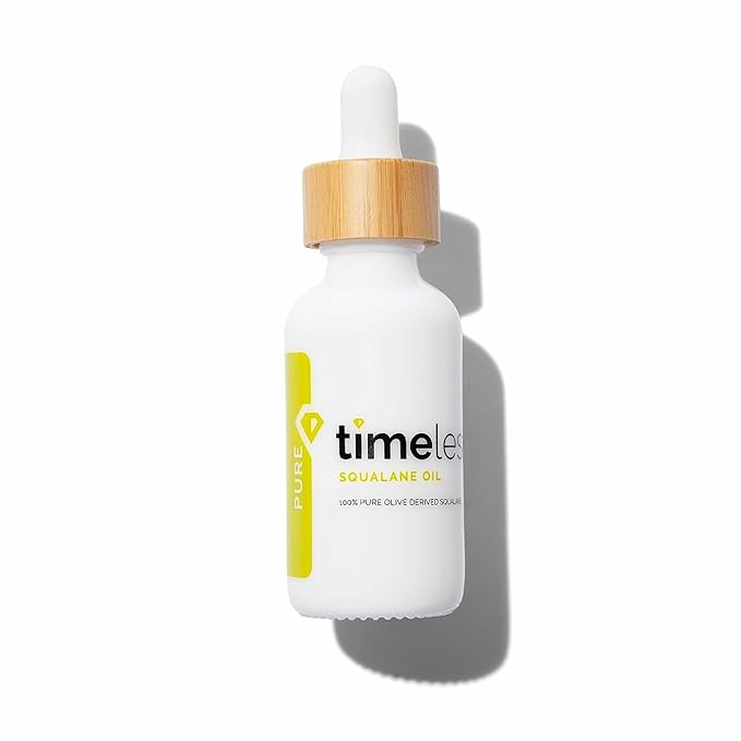 Timeless Skin Care Squalane Oil 100% Pure - Plant-Based Face Oil - Fragrance-Free - For Dry Skin - Moisturizing - 1 oz