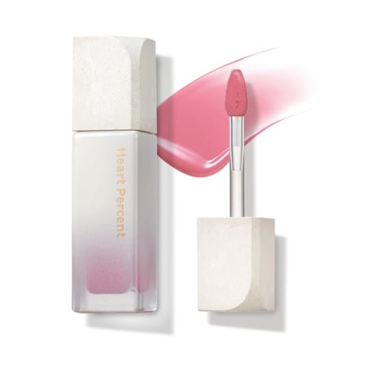 Heart Percent Dote On Mood Pure Glow Tint, Watery & Lightweight Moisturizing Lip Stain Long Lasting Liquid Lipstick 6.8g, #02. Pink Rose