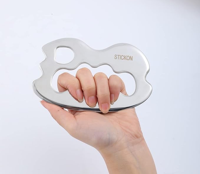 STICKON 3 in 1 Stainless Stee Gua Sha Set, Scraping Massage Tools Kit & IASTM Tool for Physical Therapy, Guasha Massage Scraper,IASTM Tools,Fascia Scraper,Soft Tissue Massage Tool(STICKON-38)