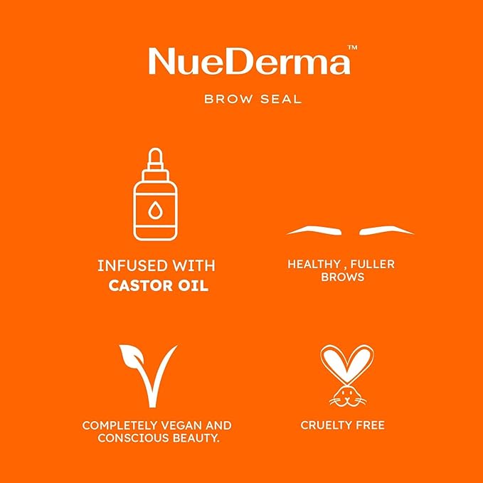 Brow Seal with Castor Oil - Clear Eyebrow Gel, Waterproof Eyebrow Makeup, Styling Wax for Feathered & Fluffy Brows - 1 OZ
