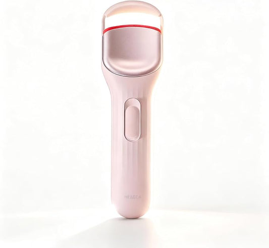 Heated Eyelash Curler, 8s Fast Heat Up, Dual Temperature Modes 149°F /167°F, Rechargeable 600mAh Battery, 24h Long Lasting, 1.5 Inch Wide Safe Silicone Pad Compact Travel Lash Curler Pink