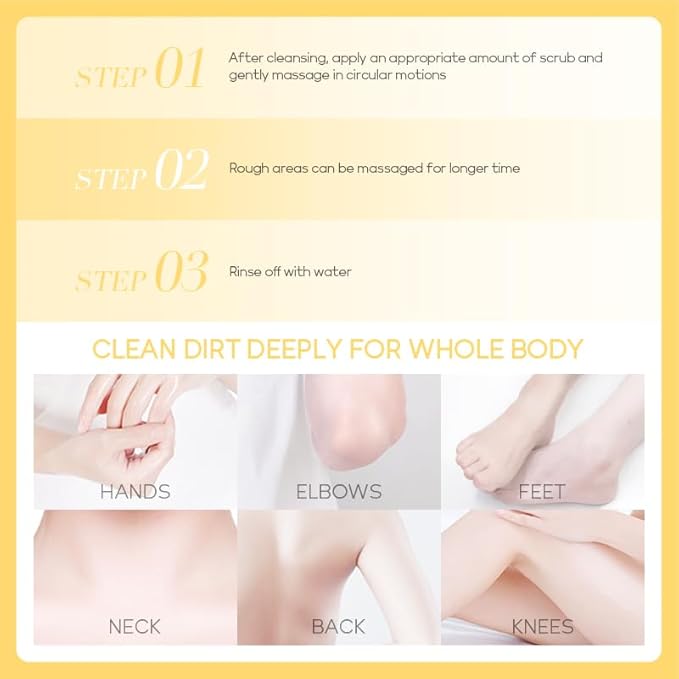 LAIKOU Lemon Body Scrub, Exfoliating Body Scrub, Scrub for Smooth and Soften Skin 350g / 12.35oz.