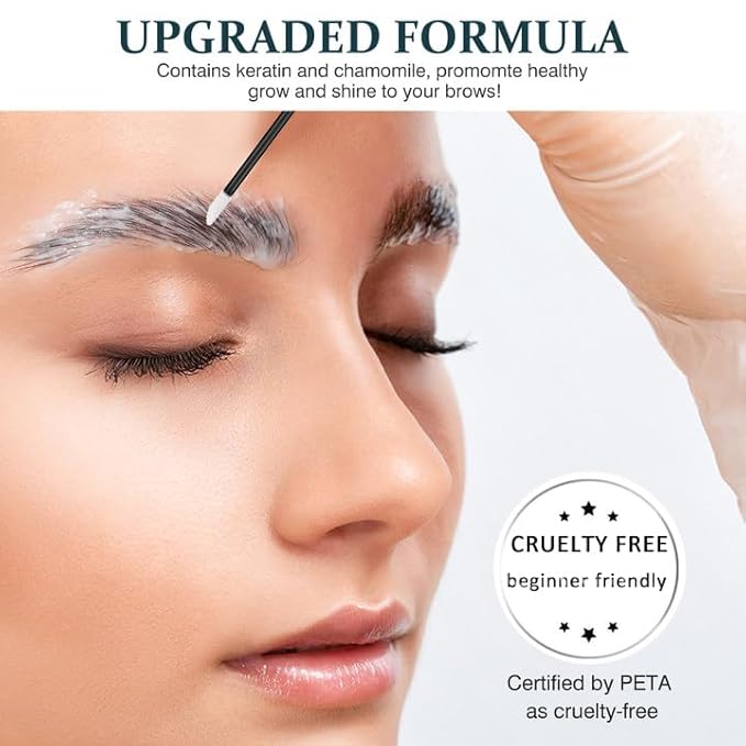 Brow Lamination Kit, KERATIN Eyebrow Lamination Kit Professional DIY Brow Lift Styling Kit For Fluffy Thicker Eyebrows, Instant Quick Perm For Brows Growth 8-weeks for Salon,Home Use