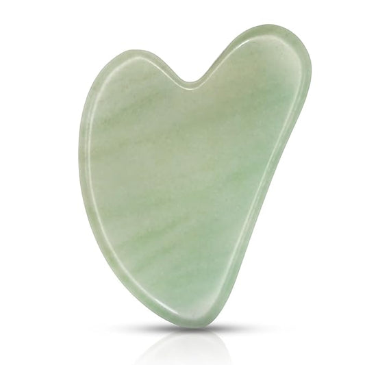 Gua Sha Facial Tools, Jade Guasha Tool for Face & Eye Gua Sha Stone for Puffiness Reducing & Jawline Sculpting Face Stone Gua Sha Tools for Skin Care Woman GuaSha Stone Tool, Green