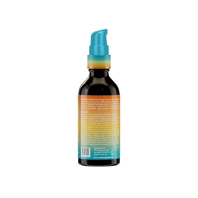 Mielle Organics Mango & Tulsi Nourishing 3-in-1 Hair Serum - Hair & Scalp Serum for Frizz Control, Split Ends & Moisture Balance - Strengthens & Seals Cuticles with Nutrients (12 Fl Oz)