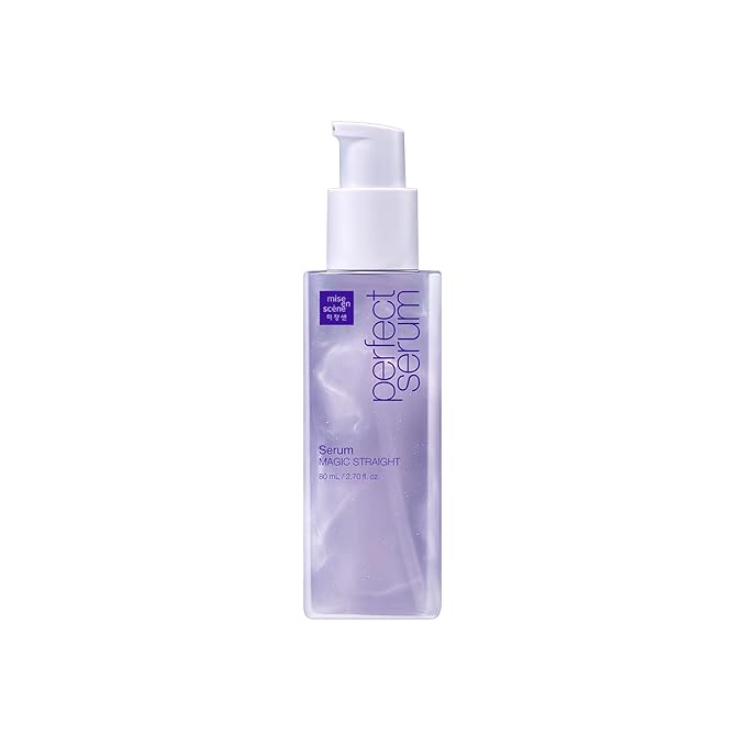 Mise En Scene Perfect Serum Magic Straight - Hair Taming Oil for Frizzy | Heat Protectant | Straightening Fixing | Humidity Hair Products | Coconut Oil | Sleek and Shine | Bergamot Scent, 2.70 Fl Oz
