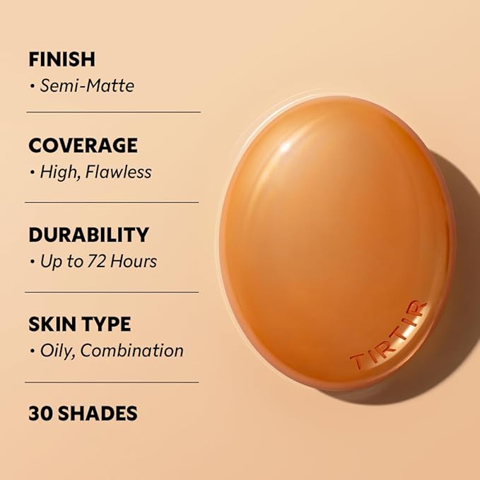 TIRTIR Mask Fit Ai Filter Cushion Foundation | AI-Like Semi-Matte Finish - Up to 72-Hour Medium to Full Coverage Korean BB Cushion Make up Beauty, #21W Natural Ivory, 0.63 Fl Oz