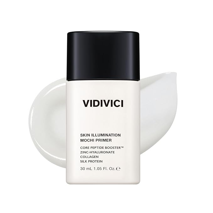 VIDIVICI Illumination Mochi Primer 1.01fl oz | Korean Makeup Primer for Flawless Skin, Pore Minimizing, Collagen-Infused, Seamless Serum Texture, Korean Skin Care
