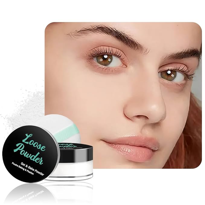 Loose Setting Powder - Translucent Finishing Powder for Face With Built-in Puff, Oil Control & Pore Blurring, Soft Matte Makeup, Vegan & Long Lasting, Sugar 01 (0.21 oz)