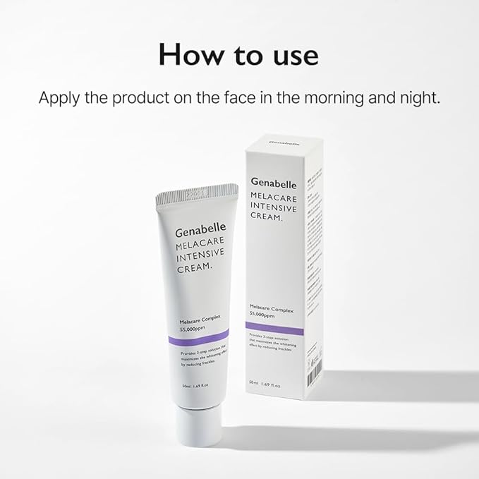 Genabelle Melacare Intensive Cream – Targeted Care for Uneven Skin Tone, Hydrating & Nourishing Daily Moisturizer with Niacinamide and Tranexamic Acid 1.69 fl oz