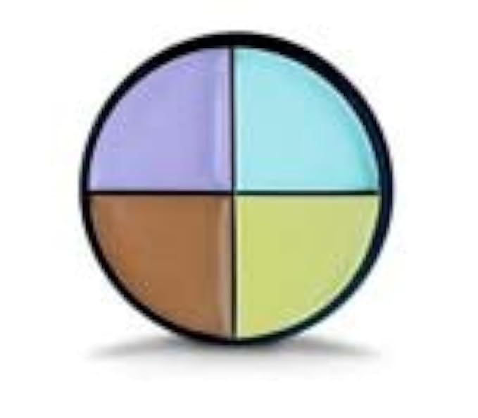 Corrective Concealer Wheel by Color Me Beautiful, Neutralizes Dark Patches, Redness, and Dullness, 4 Color Correcting Kit for Flawless Complexion