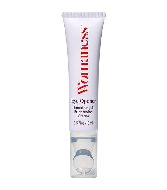 Womaness Eye Opener - Anti Aging, Hydrating, & Moisturizing Under Eye Cream for Dark Circles and Puffiness - With Hyaluronic Acid, Bakuchiol Retinol Alternative, & Firming Red Algae Extract – 15ml