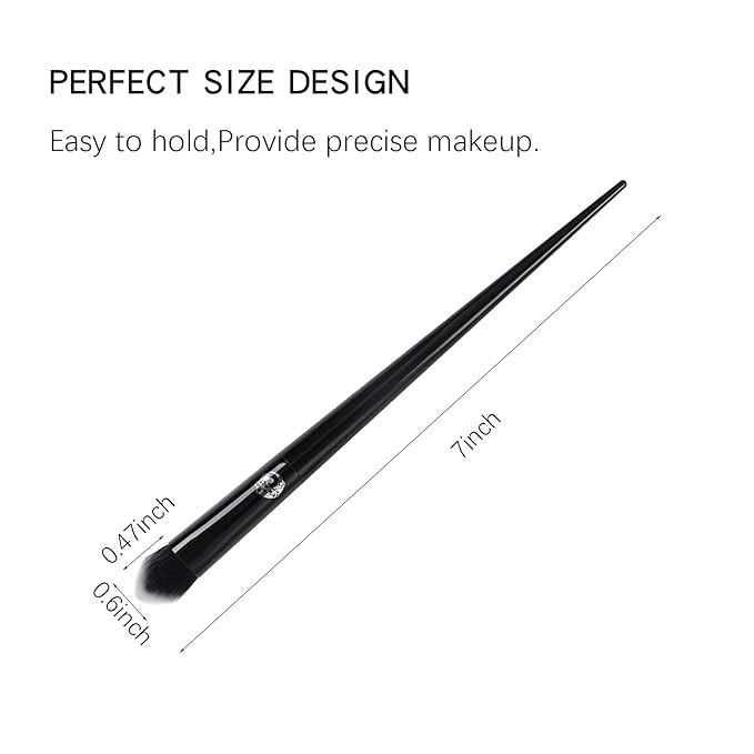 ENERGY Precision Concealer Brush Under Eye Nose Contour Foundation Brush for Liquid Cream Foundation Powder Eyebrow Concealer Blending Baking Buffing Vegan Premium Synthetic Makeup Brush Black
