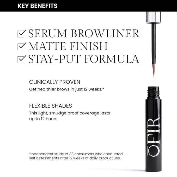 OFIR Brow Tonic Serum Browliner | Smudge-Proof Matte Finish | Hybrid Makeup & Skincare with Hyaluronic Acid & Plant Extracts | Strengthening | Cruelty-Free Brow Serum| Biscuit - Warm Blond, 0.057 Oz