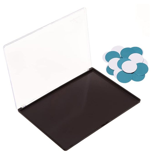 Allwon Large Empty Magnetic Transparent Plastic Eyeshadow Makeup Palette with 20Pcs Adhesive Empty Palette Metal Stickers for Eyeshadow Lipstick Blush Powder