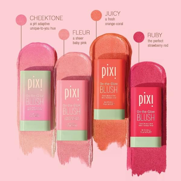 Pixi Beauty Radiance Ready On-the-Glow Trio | Hydrating Hydrating Tinted Moisture Stick Blush, Bronzer, and Highlighter Set | Travel Size, Vegan, and Paraben-Free