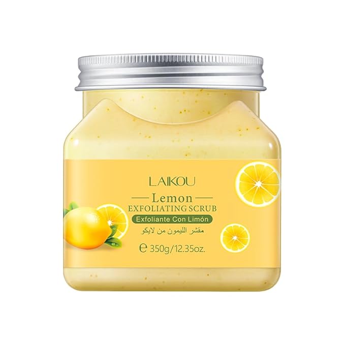 LAIKOU Lemon Body Scrub, Exfoliating Body Scrub, Scrub for Smooth and Soften Skin 350g / 12.35oz.