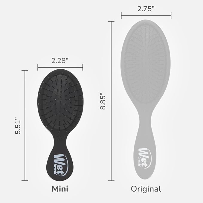 Wet Brush Mini Detangler Hair Brush, Black Frost, Detangling Travel Hairbrush, Ultra-Soft IntelliFlex Bristles Glide Through Tangles with Ease, Pain-Free, All Hair Types