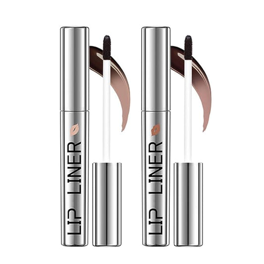 2PC Pipe-off lip liner stain,light brown/dark brown/burgundy long-lasting,line tattoo high-color Tint,Smudge-Proof,Waterproof,Nude Matte Tint,Non-Fading, Full Coverage(#2+#3)