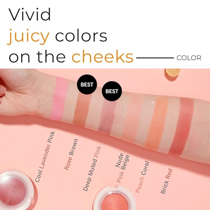 A'PIEU Juicy-Pang Jelly Blusher [CR01] – Soft Touch Blush for Cheek with Combined Cream & Powder Texture for Natural Dewy-Finish, No Fall-Out. 0.17 oz
