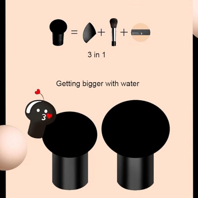 Mushroom Sponge Air Cushion CC Cream - Oil-Free Matte Finish, Hydrating Foundation with Buildable Coverage | Pore-Blurring & Long-Lasting for Sensitive Skin