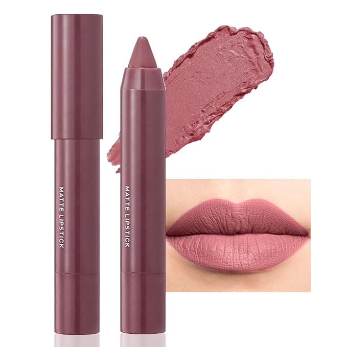 BINGBRUSH Crayon Matte Longwear Lipstick Pack Set,Moisture Smooth Color Stick Ultimate Lip Crayon for Makeup Collection - 24 hour lipstick waterproof and smudge proof Velvet Lipgloss (07#)