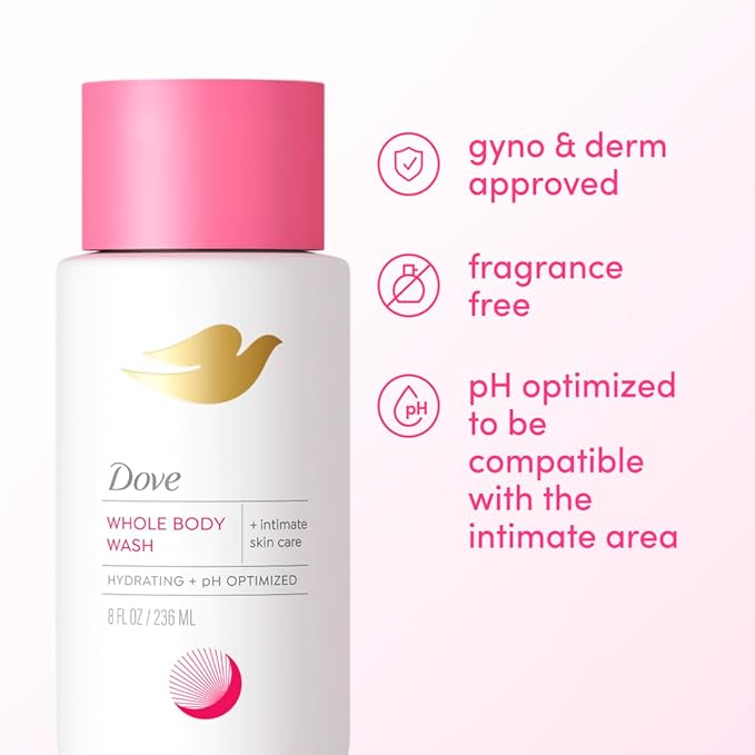 Dove Whole Body Intimate Wash for Women, pH Optimized & Gynecologist-Tested for Sensitive Skin 8 oz
