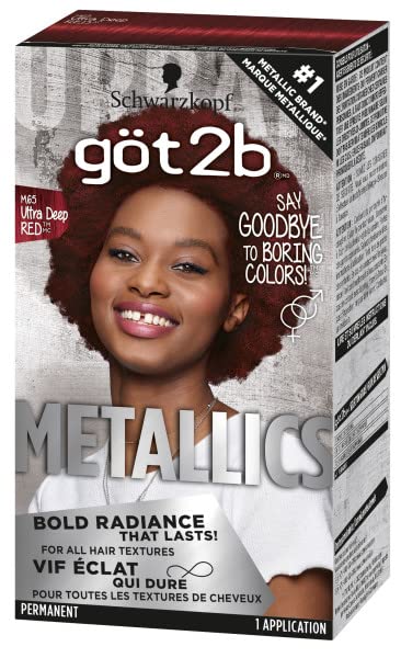Got2b Metallics Permanent Hair Color, M65 Deep Red