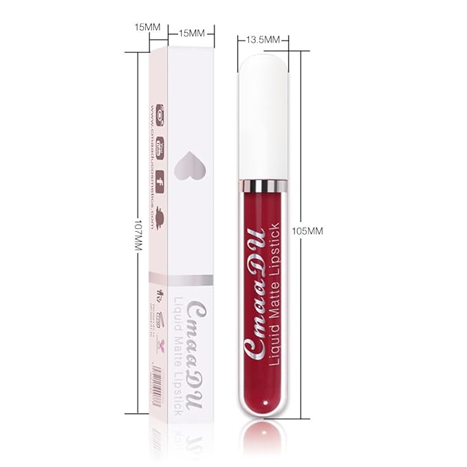 evpct 1Pcs Plum Purple Liquid Matte Lipstick Lipgloss Set for Women, labiales mate 24 horas originales matte larga duracion 24 Hour Lipstick Lip Stains Long Lasting Waterproof 24, 12#