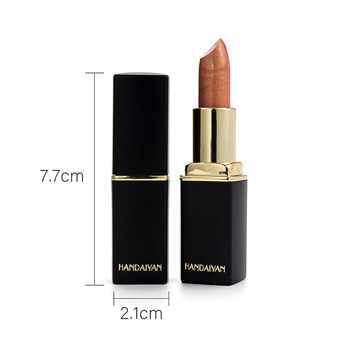 3Pcs Metallic Glitter Lipstick Set, Orange Rose Purple Pink Glitter Pearl Mermaid Shimmer Lipstick Sets for Women Waterproof Long Lasting 24 Hours Lip Stick Makeup Christmas Gift Sets-07#08#09#