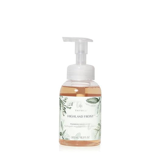Thymes Foaming Hand Wash with Aloe & Glycerin - Foaming Hand Soap with Pump - Kitchen or Bathroom Decor - Holiday Soap with Notes of Sage, Eucalyptus & Cypress Needles (Highland Frost, 10.3 fl oz)