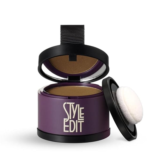 Style Edit Root Touch Up Powder for Light Brown Hair | Cover Up Hair Color for Grays and Roots Coverage | Mineral Infused Binding Hairline Powder