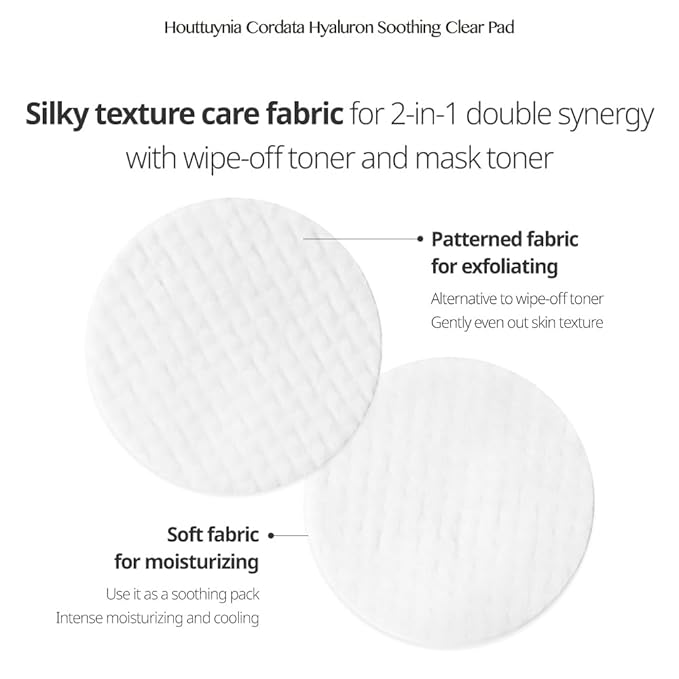 GOODAL Heartleaf Houttuynia Cordata Hyaluron Soothing Clear Pad 70 Sheets, Calming Redness Relief Daily Facial Toner Pad for Sensitive Skin, Korean Skin Care, Instant Cooling