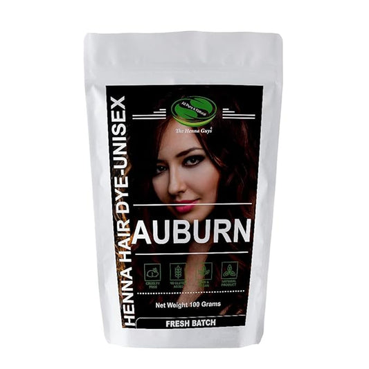 1 Pack Of Auburn Henna Hair & Beard Color/Dye 100 Grams - Natural Hair Color, Plant-based Hair Dye - The Henna Guys