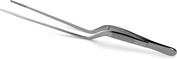 Luca Ear Adson Bayonet Shape Tweezer Forceps Stainless Steel (Bayonet Shape, 8")