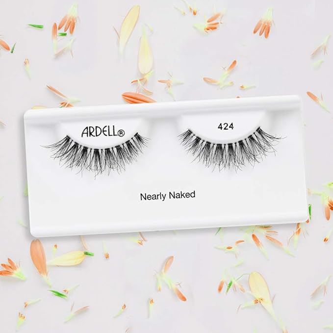 Ardell Naked Lashes Natural 424 with Invisiband - Natural False Eyelashes, Soft Volume Strip Lashes for Everyday Wear, 4 Pairs
