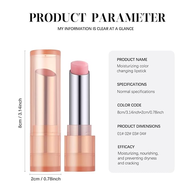 Moisturizing Lip Balm – Hydrating Nourishing Lip Care with Natural Ingredients, Vitamin E & Shea Butter, Smooth Non-Sticky Tinted Lip Balm for Dry & Chapped Lips, Soft Glossy Lipstick Set:1+2