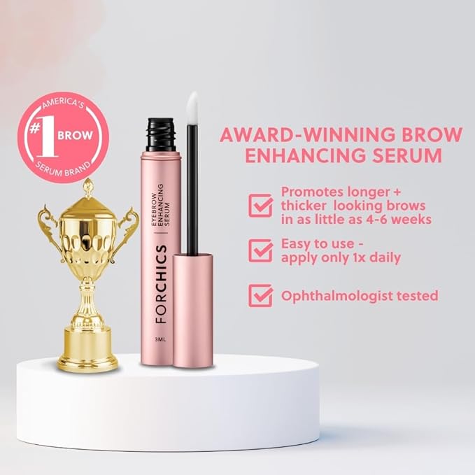 ForBrow by ForChics: 3 Pack Eyebrow Enhancing Serum - Thicker, Fuller Brows with Natural & Organic Conditioner | Vegan & Cruelty-Free with Innovative Peptides