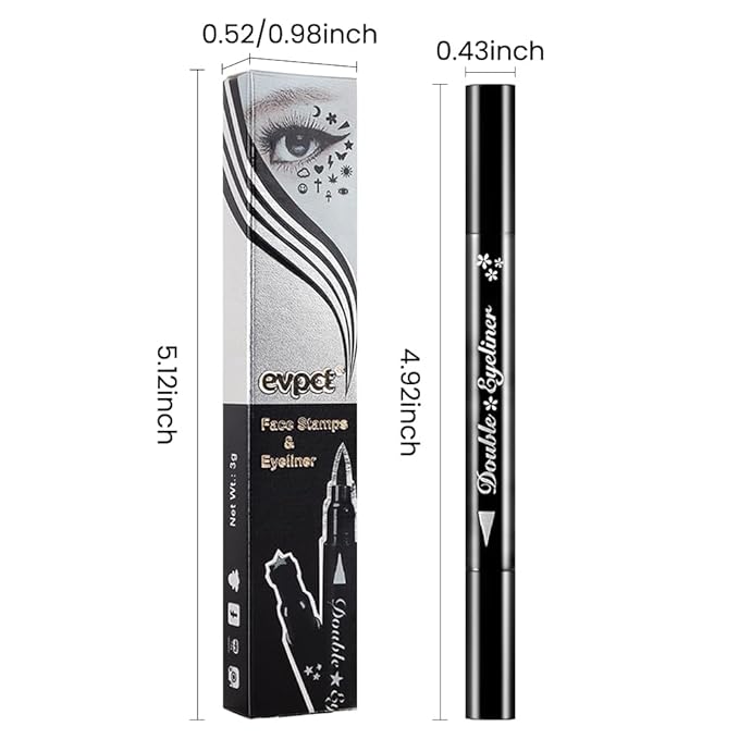 evpct 1Pcs Pink Colored Winged Eyeliners Stamp, Pink Flowers Face Stamps Makeup Eyeliner Eye Stamp Liners Tool Set Kit for Women Waterproof, Wing Eyeliner Stamp Figures Tool Wingliner Shapes, 07#