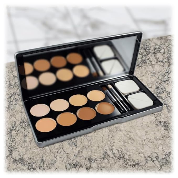 Conceal Me Concealer Set With Concealer, Sponges, and Brush Applicators, 8 Colors Makeup Cosmetics