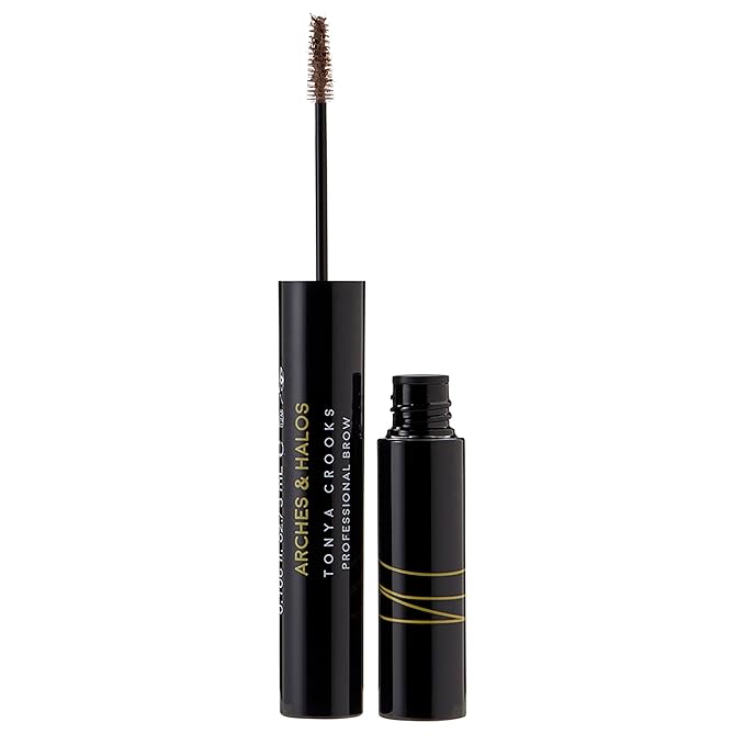 Arches and Halos Microfiber Tinted Brow Mousse - Richly Pigmented Eyebrow Shaper - Water Resistant Filler Pen - Vegan - Neutral Brown - 0.11 oz