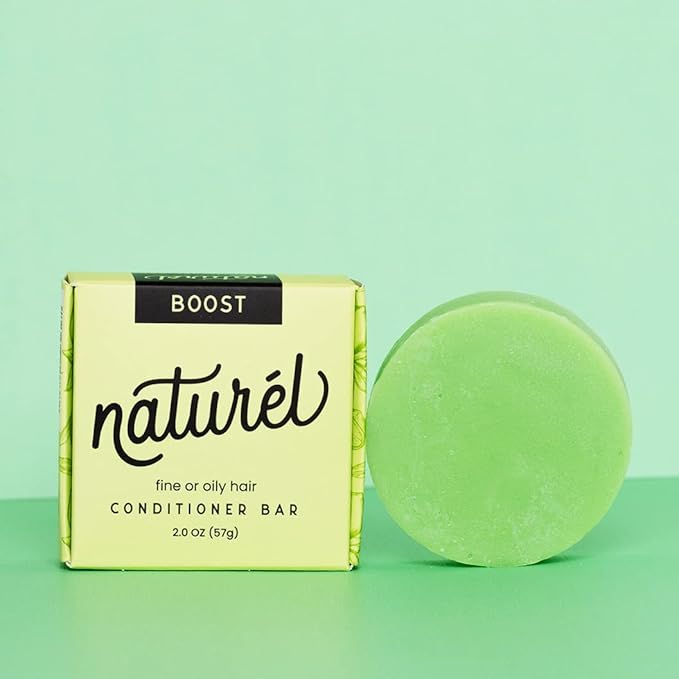 Naturel Boost Volumizing Conditioner Bar for Fine or Oily Hair, Conditioner Bar with Lime Oil for Thin Hair, Vegan, Cruelty Free, Made in USA