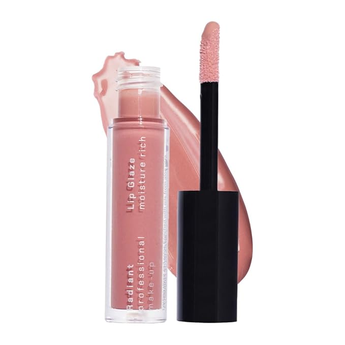 Radiant Professional Lip Glaze (15 Shades) - Ultra-Glossy, Non-Sticky & Long-Lasting Lip Gloss for Women - High Shine Hydration - Vegan & Moisturizing for Soft, Nourished Lips - (06 HAZELNUT)