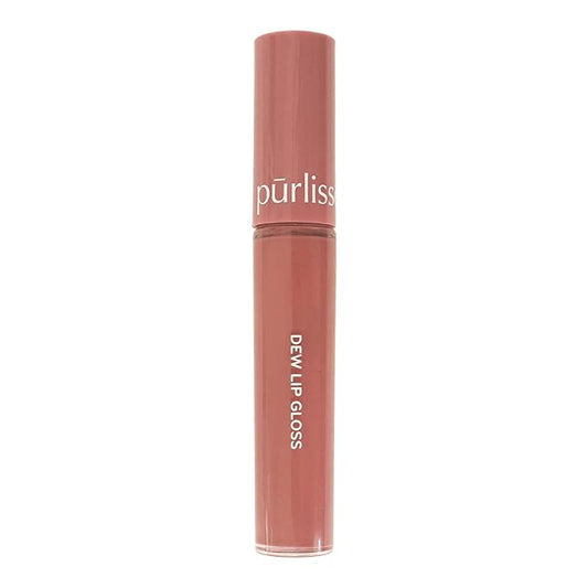 pūrlisse Dew Moisturizing Lip Gloss - Hydrating & Non-Sticky Long Lasting Lip Gloss - Enriched with Bakuchiol, Mango Seed Butter & Avocado Oil to Soften & Smooth - Pink Nude (0.25 oz)