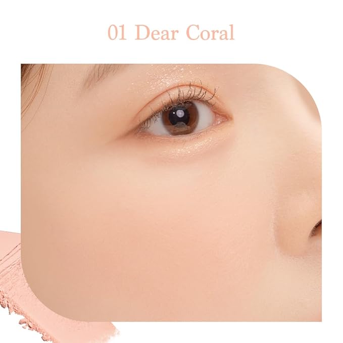 Dasique Blending Mood Cheek #03 Peach Blending l Vegan, Cruelty-Free l 4 Blendable Shades in Lightweight, Long-lasting, Smooth Powder