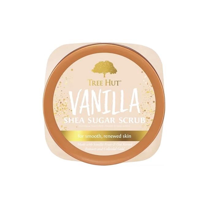 Tree Hut Vanilla Shea Sugar Exfoliating & Hydrating Body Scrub, 18 oz